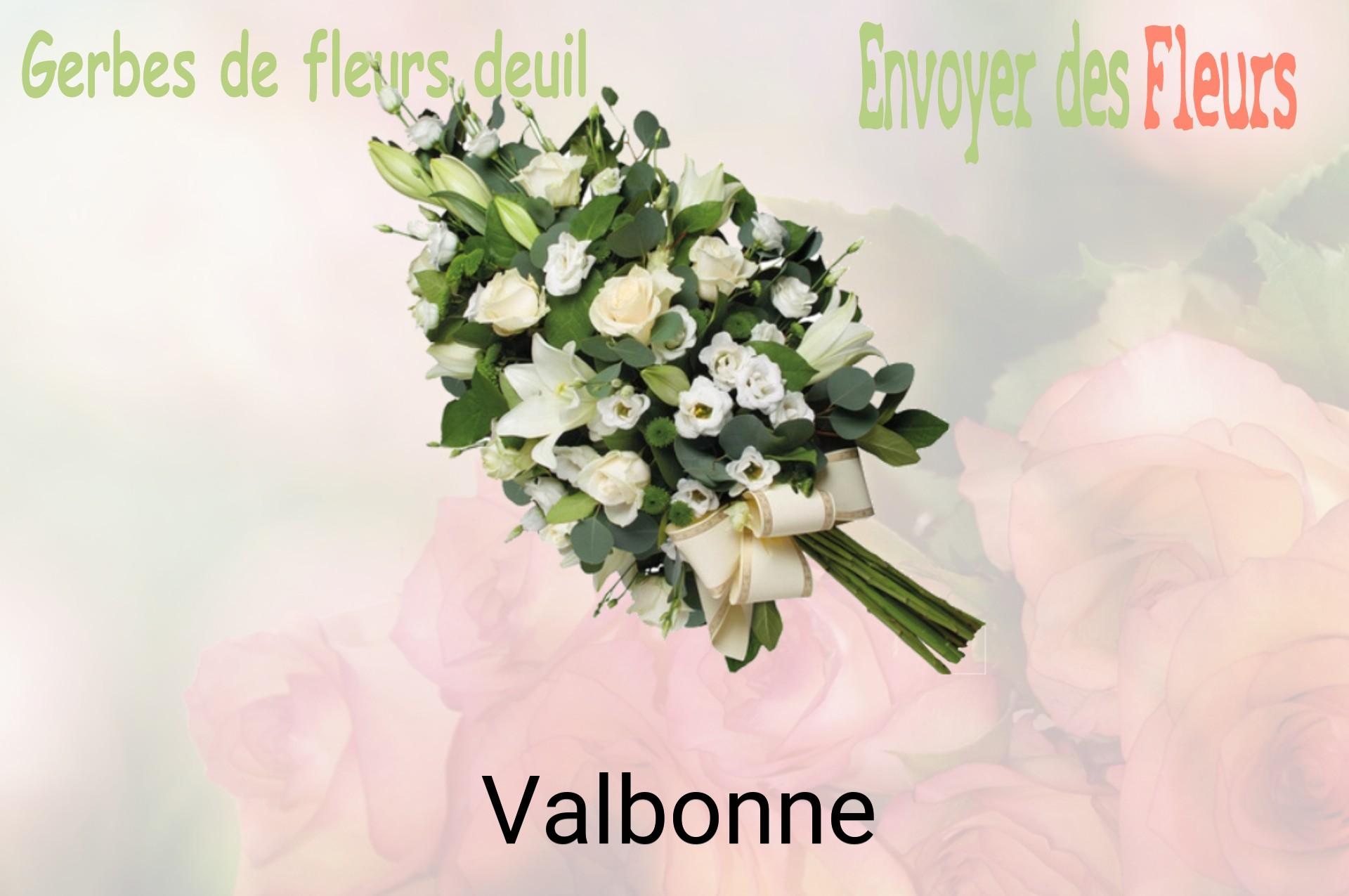Gerbe de fleurs de deuil livrée à Valbonne